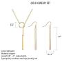 Punk Simple Style Gold/Silver Plated Lightning Long Exaggerated Square Geometric Stick Drop Dangle Earring for Women