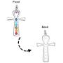 PH PandaHall 1 Pack 7 Chakras Natural Quartz Gemstones Beads Pendant Charms Point Chakra Reiki - Ankh Cross Style