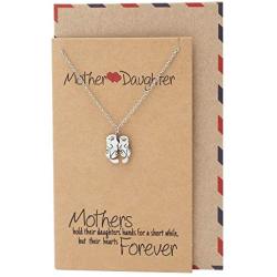 Quan Jewelry Mother and Daughter Otter Necklace, Gifts for Mom, Mothers Day, with Inspirational Quotes