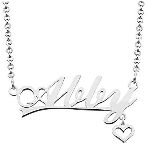CLY Jewelry Custom Stainless Steel Pendant Customized Plate Silver Personalized Name Necklace