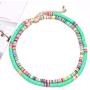 Boderier 7 Strands Rainbow Heishi Necklace Colorful African Vinyl Disc Bead Necklace Choker Statement Layered Summer Vacation Beach Surfer Necklace Boho Jewelry