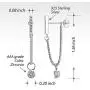 Sterling Silver Bar Stud Earrings Chain Dangle Thread Drop Cool Simple Round Cubic Zirconia for Valentines Anniversary Birthday Gifts Jewelry for Girl Teen Women Mom