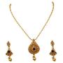 Caratyogi Beautiful Necklace Pendant Set 18K Gold Plated Cubiz Zirconia Embellished with Long Chain and Earrings Exclusive Traditional Collection Jewellery for Women