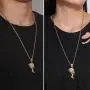 ROWIN&CO Egyptian Queen Nefertiti Necklace Bling Iced Out Gold Plated Vintage Jewelry Cubic Zirconia Hip Hop Pendant Personalized Gifts for Men Women/Best Love Wife/Girlsfriend Birthday