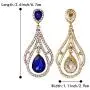 BriLove Womens Wedding Bridal Crystal Peacock Feather Shape Teardrop Chandelier Dangle Earrings BriLove Womens Wedding Bridal Crystal Peacock Feather Shape Teardrop Chandelier Dangle Earrings