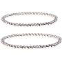 Fashion Silver Gold Beaded Bracelet Silver Plated Stacking Ball Beads Bracelets Dainty Bead Stretchable Elastic Bracelet Jewelry 8MM Italian Bead Ball Chain Strand Bracelet for Women Men