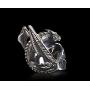 Skullis Necklace of Quartz Rock&925 Sterling Silver Carved Crystal Draon Skull Pendant with Sterling Silver Chain, for Men and Women, Skull Jewelry.