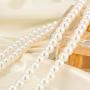 Asooll Wedding Bride Pearl Choker Necklace Earring Set Silver Layered Pendant Neck Chain Bridal Rhinestone Necklaces Jewelry Set with Pearl Earring for Women and Girls