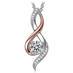 ANGEL NINA Gifts for Women Valentines Day 925 Sterling Silver Infinity Necklace Rose Gold Plated Mom Necklace with AAAAA Cubic Zirconia Jewelry Gifts for Grandma Mother in Law with Gift Box