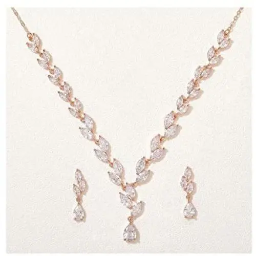 SWEETV Marquise Wedding Jewelry Sets for Bridesmaids,Birdes, Bridal Necklace Earrings Set for Women, Cubic Zirconia Wedding Prom Costume Jewelry Gifts SWEETV Marquise Wedding Jewelry Sets for Bridesmaids,Birdes, Bridal Necklace Earrings Set for Women, Cubic Zirconia Wedding Prom Costume Jewelry Gifts