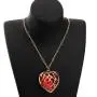 FAADBUK The Legend of Zelda Jewelry Zelda Skyward Sword Heart Sapphire Ruby Necklace Legend fo Zelda Gift for Women Girl
