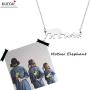 KUIYAI Lucky Family Mother and Child Elephant Necklace Mom of Twins Jewelry
