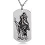 ZJFHTD St Christopher Saint Michael Archangel Dog Tag Necklace Protect Us Religious Travelers Prayer-C13