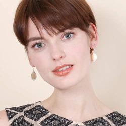 Vintage Double Layered Two Tone Dangle Drop Basic Small Earrings for Women