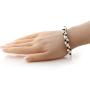 Gem Stone King 17 Inch White Cultured Freshwater Pearl and Black Crystal Necklace + Bracelet Set 7 Inch