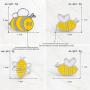 Ailiessy Cute Honey Bee Enamel Lapel Pins Funny Cartoon Insect Bee Wasp Brooches Pins for Women Girls Jacket Sweater Hat Cotated Pins Jewelry 4Pcs Set