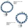 Pingyongchang 3 Pcs Set Evil Eye Necklace and Bracelet Blue Beaded Charm Stretch 8mm & 10mm Bracelet Hamsa Hand Charm Beaded Couples Bracelets Lucky Jewelry for Women Men