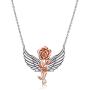 LUHE Sterling Silver Rose Flower, Heartbeat, Double Hearts, Celtic Necklace for Mom Girlfriend Wife Sisters