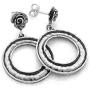PZ Paz Creations 925 Sterling Silver Geometric Earrings For Women Girls | Open Dangle-Shape & Rose-Shaped Post | Hypoallergenic For Pierced Ears