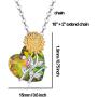 Sterling Silver Necklace Sunflower Heart Design for Women with Swarovski Crystals Beautiful Gift Jewelry for Wife and Mom and Girlfriend and Girls