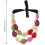 MENTHOME Resin Orange Double Layered Women Fashion Handmade Necklace Jewellery for Women and Girls
