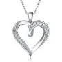 Billie Bijoux Silver Love Heart Necklace 925 Sterling Silver Platinum Plated Round CZ Diamond Fine Womans jewelry Gift for Women Girls Valentines Day Mothers Day Billie Bijoux Silver Love Heart Necklace 925 Sterling Silver Platinum Plated Round CZ Diamond Fine Womans jewelry Gift for Women Girls Valentines Day Mothers Day