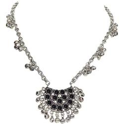 Sansar India Bollywood Triangle Pendant Thread Choker Indian Necklace Jewelry For Girls and Women