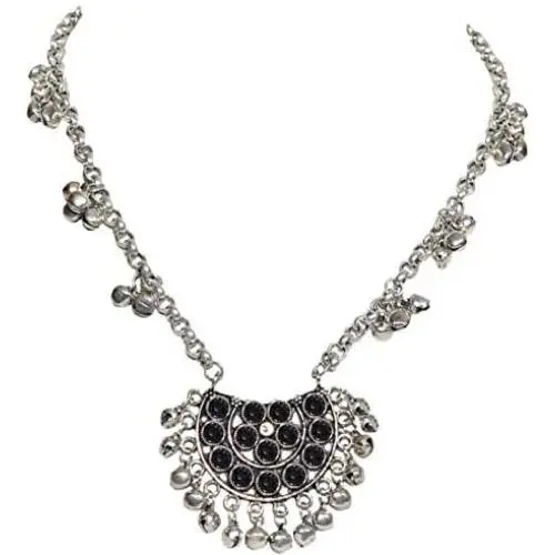 Sansar India Bollywood Triangle Pendant Thread Choker Indian Necklace Jewelry For Girls and Women