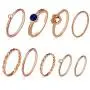 Gold rings set for woman: stacking knuckle midi figure rings packs with multiple size for everyday wear