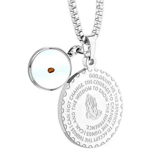 KUIYAI God Grant Me The Serenity to Accept The Things Necklace with Mustard Seed Charm Praying Hands Necklace Christian Gift Serenity Prayer Jewelry Faith Gift Religious Gift KUIYAI God Grant Me The Serenity to Accept The Things Necklace with Mustard Seed Charm Praying Hands Necklace Christian Gift Serenity Prayer Jewelry Faith Gift Religious Gift