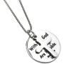 YOYONY Stainless Steel Engraved with god All Things are Possible Pendant & Cross Box Chain Necklace,Inspirational Gifts