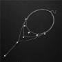 WangGao Stainless Steel Choker Necklaces Handmade Y Shape Tassel Star Crystal Long Pendant Multilayer Necklaces 3 Layer Chain Necklaces Set for Women Girls