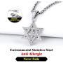 Richsteel Star of David Necklace for Men Women Stainless Steel/18K Gold Plated Hexagram Pendant with 22 Inches Chain Jewish Israel Jewelry