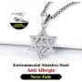 Richsteel Star of David Necklace for Men Women Stainless Steel/18K Gold Plated Hexagram Pendant with 22 Inches Chain Jewish Israel Jewelry