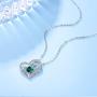 Mothers Day Birthday Gifts for mom Double Hearts Forever Love Infinity Jewelry April Simulated Diamond Birthstones Emerald Peridont and more stones Necklace for Wife Sterling Silver