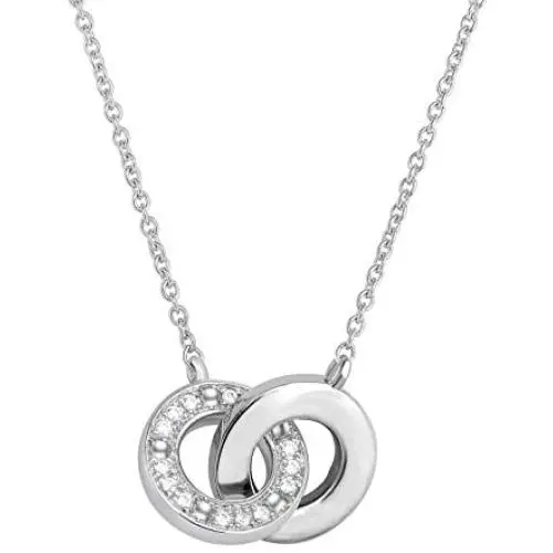 NATALIA DRAKE 1/4 Cttw Diamond Interlocking Double Circle Necklace for Women in Rhodium Plated Brass 18 Inch Chain (Color I-J/Clarity I2-I3) NATALIA DRAKE 1/4 Cttw Diamond Interlocking Double Circle Necklace for Women in Rhodium Plated Brass 18 Inch Chain (Color I-J/Clarity I2-I3)