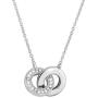 NATALIA DRAKE 1/4 Cttw Diamond Interlocking Double Circle Necklace for Women in Rhodium Plated Brass 18 Inch Chain (Color I-J/Clarity I2-I3)