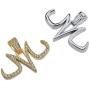 KMASAL Jewelry Hip Hop Iced Out Bling Magic Tattoo Logo M Personality Pendant 18K Gold Plated Chain Necklace for Men Women
