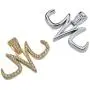 KMASAL Jewelry Hip Hop Iced Out Bling Magic Tattoo Logo M Personality Pendant 18K Gold Plated Chain Necklace for Men Women