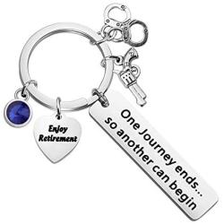 HOLLP Police Retirement Gifts Police Officer Retired Keychain One Journey End.So Another Can Begin Keychain Police Jewelry Gift for Police Officer