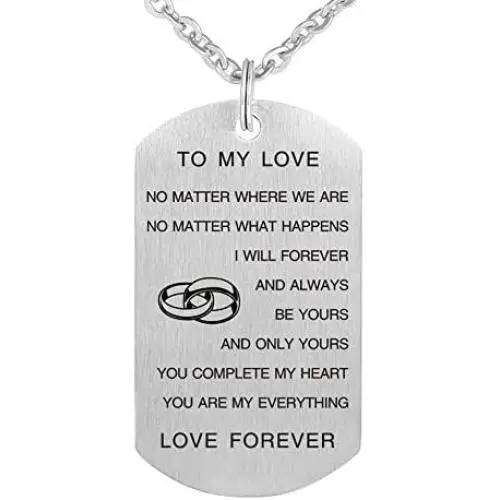 Valentines Day Birthday Gift for Wife Husband Boyfriend Girlfriend Dog Tag Necklace Jewelry Keychain Pendant Valentines Day Birthday Gift for Wife Husband Boyfriend Girlfriend Dog Tag Necklace Jewelry Keychain Pendant