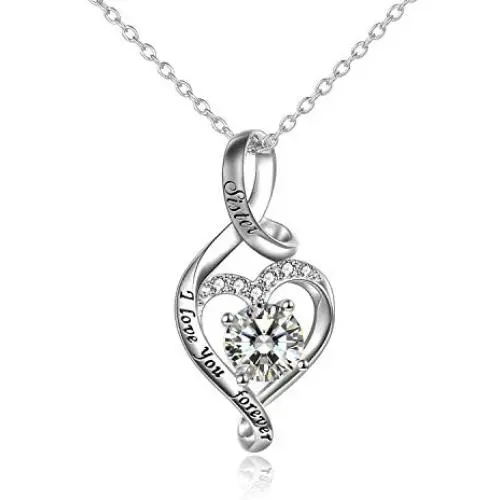 Sister/Mom/Daughter/Grandma/Nana Necklace for Women Sterling Silver Mom/Daughter/Grandma/Nana I love You Forever Love Heart Necklace Jewelry for Birthday Gifts Sister/Mom/Daughter/Grandma/Nana Necklace for Women Sterling Silver Mom/Daughter/Grandma/Nana I love You Forever Love Heart Necklace Jewelry for Birthday Gifts