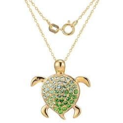 18K Yellow Gold or Rhodium Plated 925 Sterling Silver Crystal, Czech Crystal or Cubic Zirconia Animal Critter Pendant Necklace, 18''