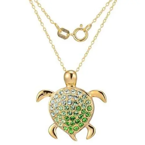 18K Yellow Gold or Rhodium Plated 925 Sterling Silver Crystal, Czech Crystal or Cubic Zirconia Animal Critter Pendant Necklace, 18'' 18K Yellow Gold or Rhodium Plated 925 Sterling Silver Crystal, Czech Crystal or Cubic Zirconia Animal Critter Pendant Necklace, 18''