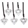 Yatming Crystal Pyramid Pendant Necklace for Women and Men with Adjustable Nylon Rope, Healing Stone Pendant Pendulum for Divination Meditation Chakra Balancing