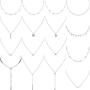 16 Pieces Layered Choker Necklace Adjustable Pendant Necklace Moon Sequins Choker Multilayer Chain Necklace Set for Women Girls