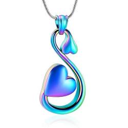 mingkejw Cremation Jewelry for Ashes Infinity Heart Urn Necklaces Keepsake Memorial Lockets Pendants for Human Ashes Holder for Women Men