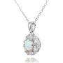 Ice Gems Sterling Silver Genuine, Created or Simulated Gemstone and White Topaz Baguette & Round-Cut Fashion Necklace