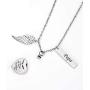 BGAFLOVE Heart Urn Necklace for Ashes with Wings Cremation Jewelry for Ashes -Your Wings were Ready But My Heart was Not