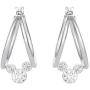 Disney Mickey Mouse Captured Hoop Earrings; Sterling Silver Cubic Zirconia Jewelry for Women;